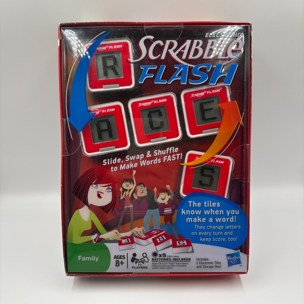Hasbro Scrabble Flash Electronic Game Ages 8+ 5 SmartLink Tiles